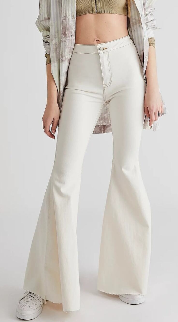 Free People We The Free Just Float On Flare Jeans Heavenly White Size 29